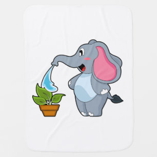 Elephant with Plant Baby Blanket