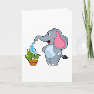 Elephant with Plant Card