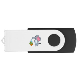 Elephant with Plant Flash Drive