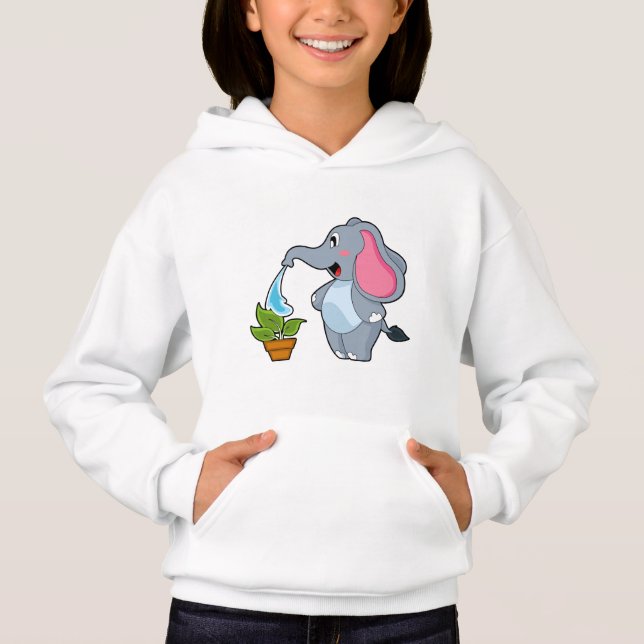 Elephant with Plant Hoodie (Front)