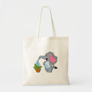 Elephant with Plant Tote Bag