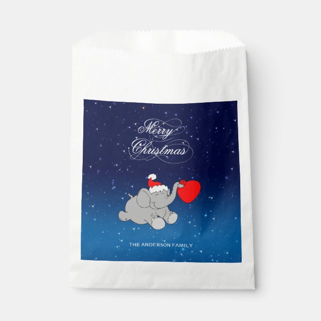 Elephant with Red Hat Favor Bag (Front)