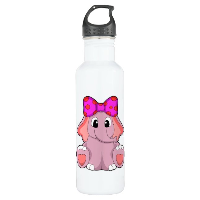 Elephant with Ribbon Stainless Steel Water Bottle (Front)