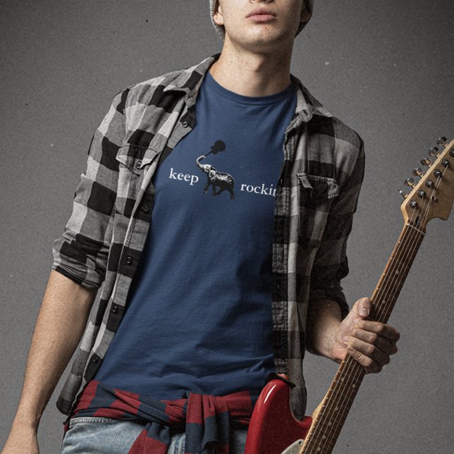 elephant with rock guitar in his trunk, rocki T-Shirt (keep rockin')