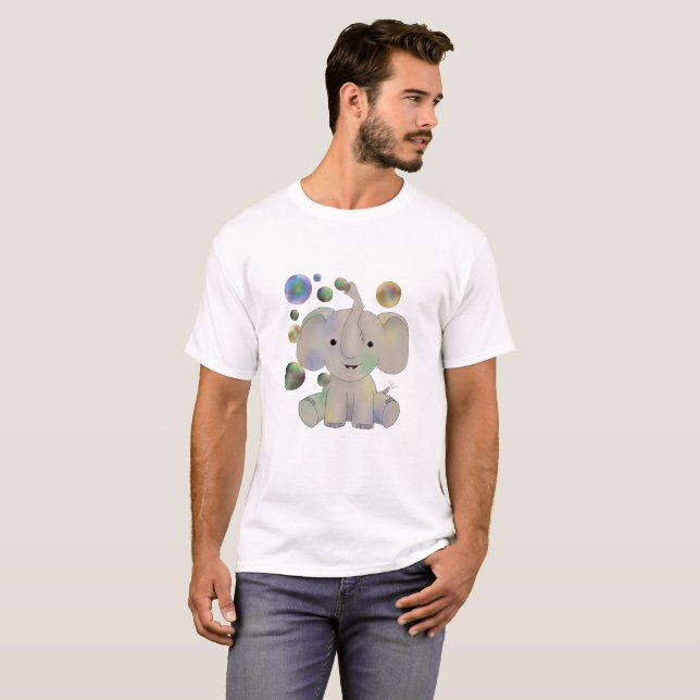 Elephant with soap bubbles T-Shirt (Front Full)