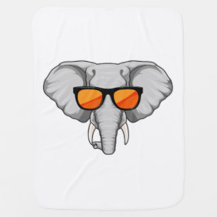 Elephant with Sunglasses Baby Blanket