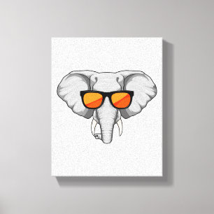 Elephant with Sunglasses Canvas Print
