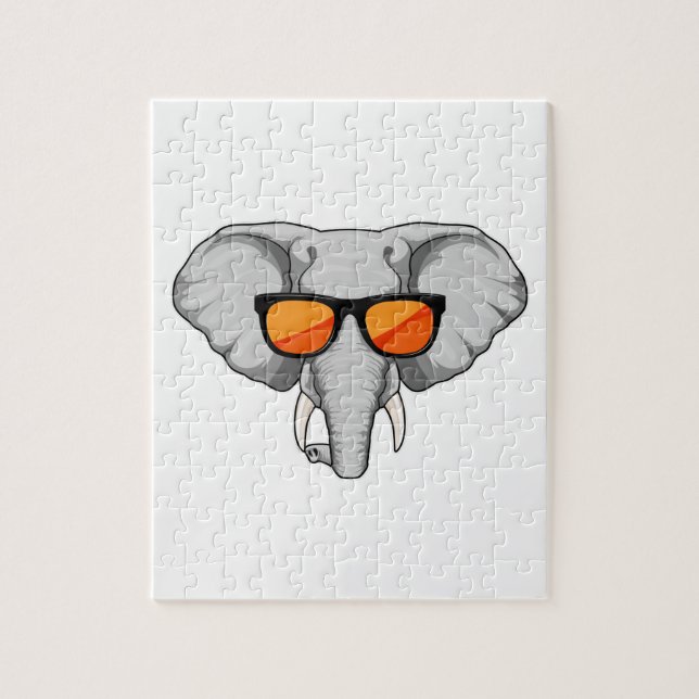 Elephant with Sunglasses Jigsaw Puzzle (Vertical)
