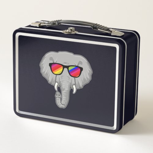 Elephant with Sunglasses Metal Lunch Box