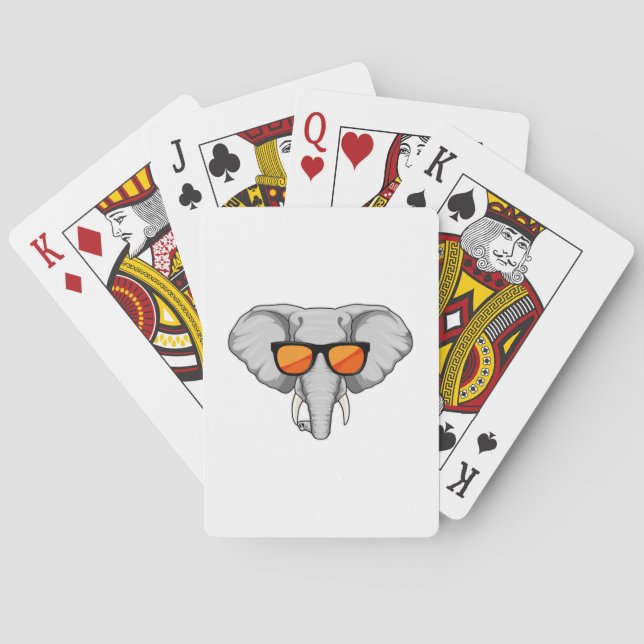 Elephant with Sunglasses Poker Cards (Back)