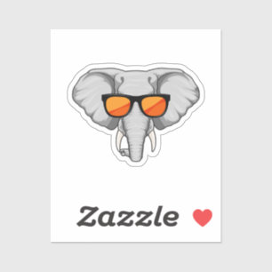 Elephant with Sunglasses Sticker