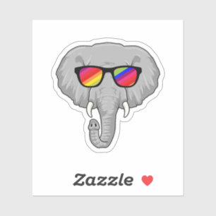 Elephant with Sunglasses Sticker