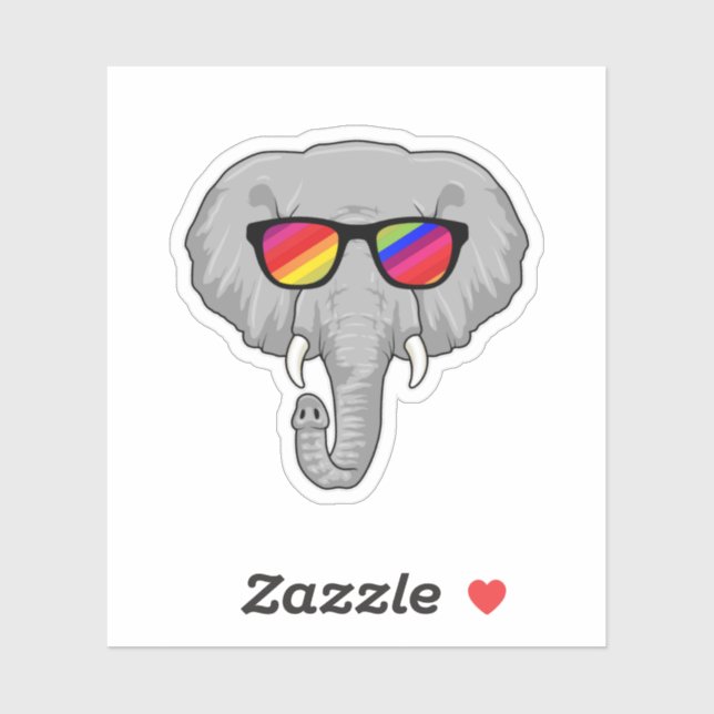 Elephant with Sunglasses Sticker (Sheet)