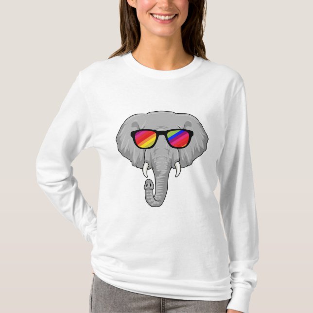 Elephant with Sunglasses T-Shirt (Front)