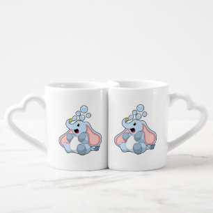 Elephant with Water bubbles Coffee Mug Set