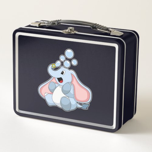Elephant with Water bubbles Metal Lunch Box