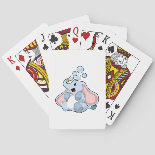 Elephant with Water bubbles Poker Cards (Back)