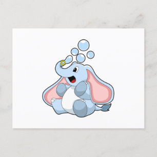 Elephant with Water bubbles Postcard