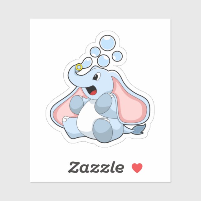 Elephant with Water bubbles Sticker (Sheet)