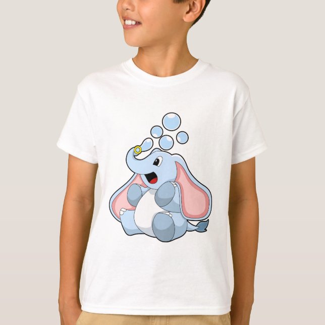 Elephant with Water bubbles T-Shirt (Front)