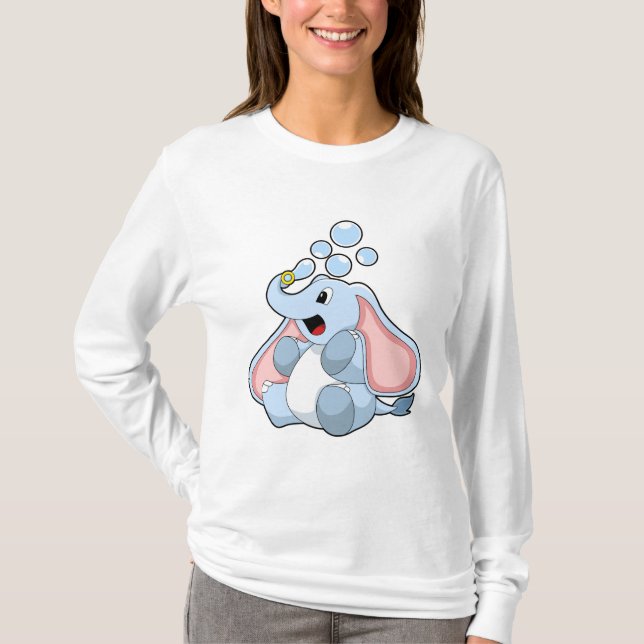 Elephant with Water bubbles T-Shirt (Front)