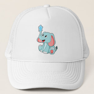 Elephant with Water Trucker Hat