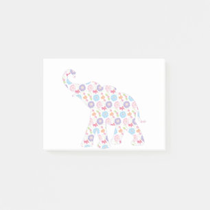 Elephant-with-Watercolor-flowers Pattern Unique Post-it Notes