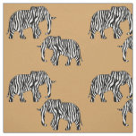 Elephant with Zebra Stripes + your ideas Fabric