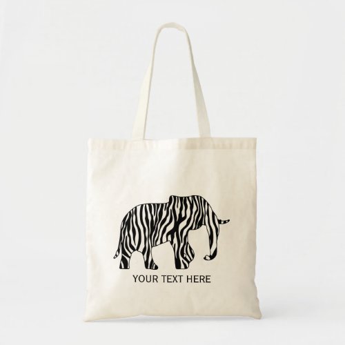 Elephant with Zebra Stripes  your ideas Tote Bag