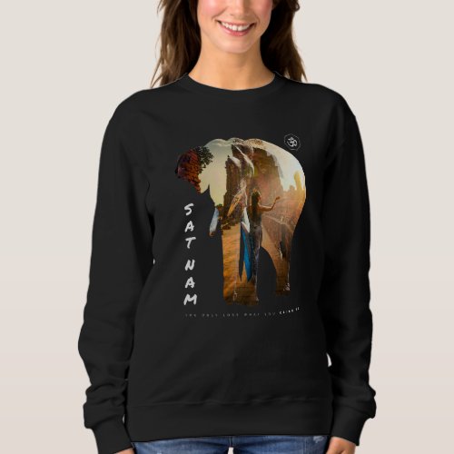 Elephant Woman Indian Views Sweatshirt