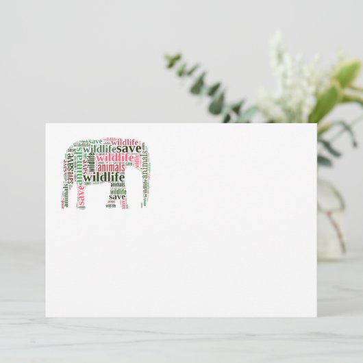 Elephant words cloud (Standing Front)