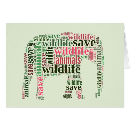 Elephant words cloud cards (Front Horizontal)