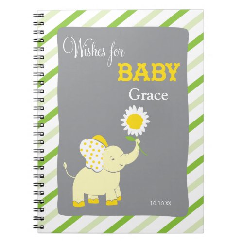 Elephant    Words of Advice Baby Shower Notepad Notebook