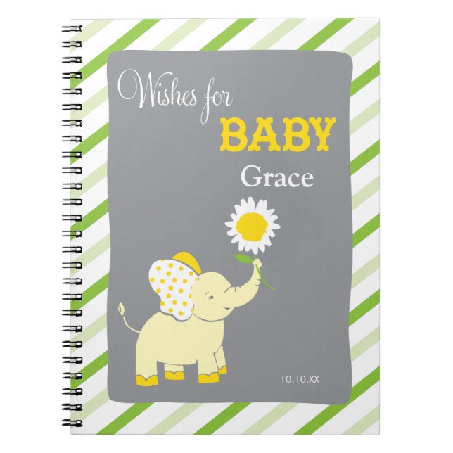 Elephant  |  Words of Advice Baby Shower Notepad Notebook (Front)