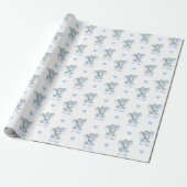 Elephant Wrapping Paper (Blue Personalized) (Unrolled)