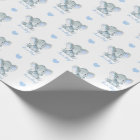 Elephant Wrapping Paper (Blue Personalized)