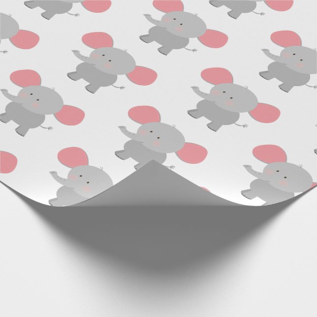 Elephant Wrapping Paper Boy Girl (Corner)