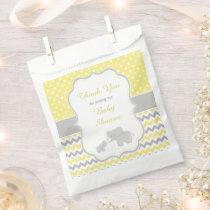Elephant Yellow and Gray Baby Shower Party Favor Bag