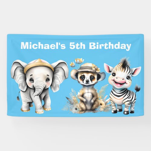 Elephant zebra meerkat safari wild animals jungle  banner