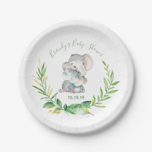 Elephant Zoo Jungle Animals Baby Shower Paper Plates