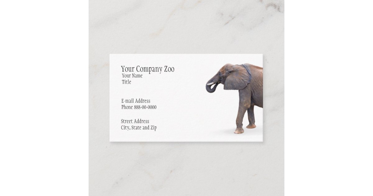 Elephant Zoologist Business Card | Zazzle