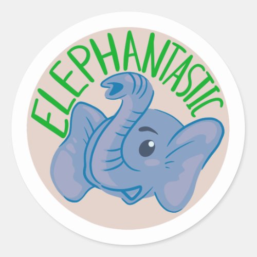 Elephantastic School Award Classic Round Sticker