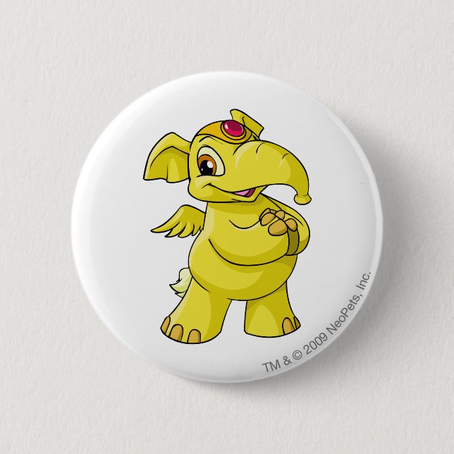 Elephante Yellow Pinback Button (Front)