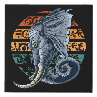 Elephantopus Elephant Tentacle Trunk Lovecraft Faux Canvas Print