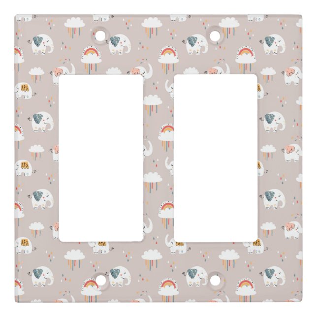 Elephants and Clouds Light Switch Cover (Front)