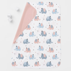 Elephants and hearts Baby Blanket