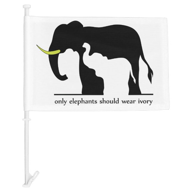 Elephants and Ivory Car Flag (Front)