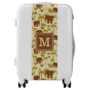 Elephants And Palms In Camouflage Add Initial Luggage