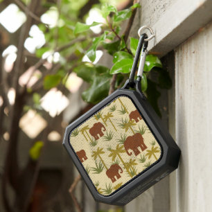 Elephants And Palms In Camouflage Bluetooth Speaker