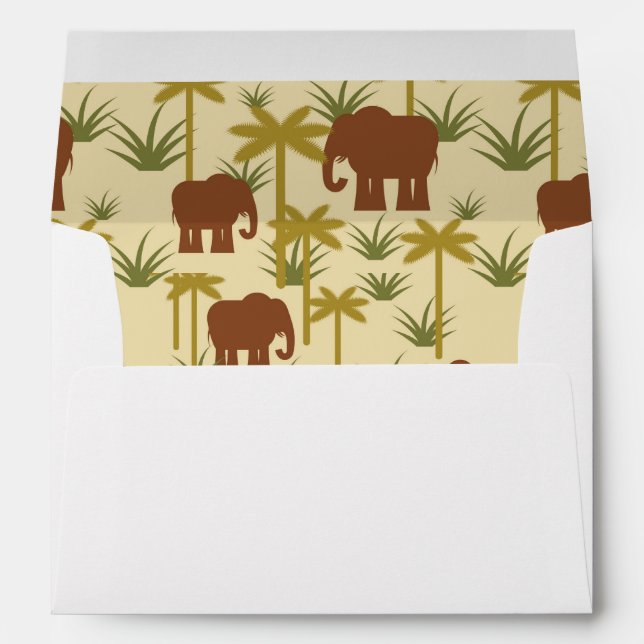 Elephants And Palms In Camouflage Envelope (Back (Bottom))